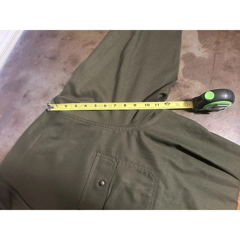 Poncho Laramie Performance Flannel Mens Sz 2XL Dark Green Magnetic Outdoors - Picture 8 of 14